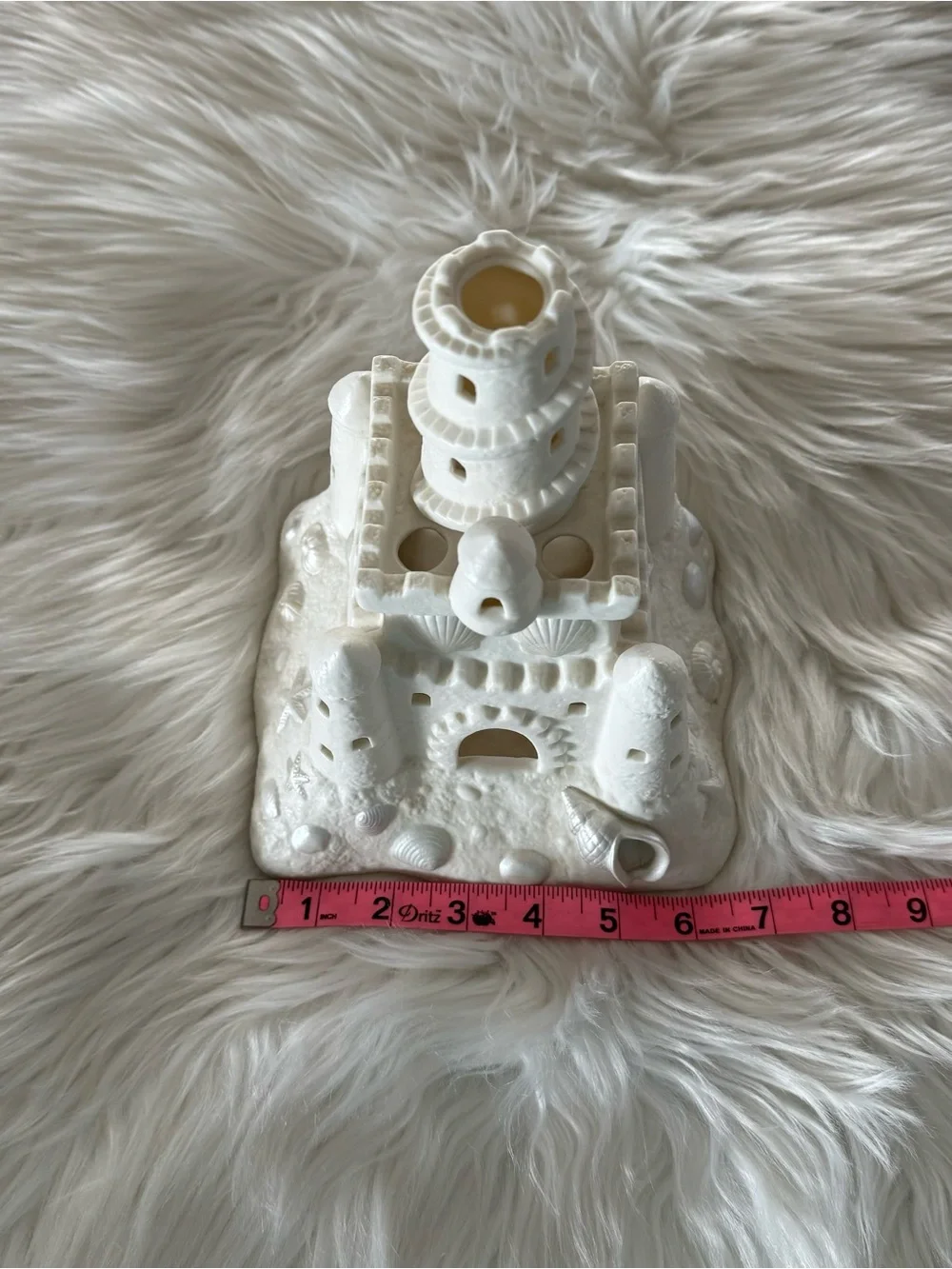 PartyLite White Bisque Sandcastle Candle Holder